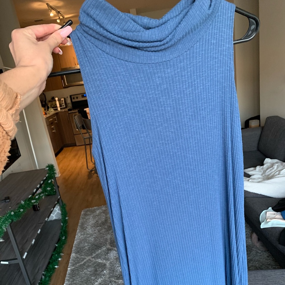 Ribbed Midi Dress w/ cowbell neck